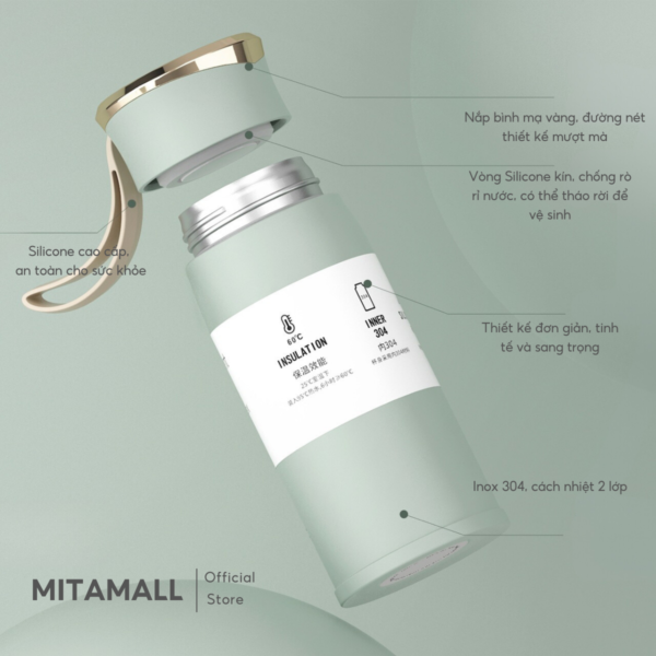 Bình nước giữ nhiệt Think Different 450ML giữ nhiệt từ 8-12h, khắc tên theo yêu cầu - Image 3