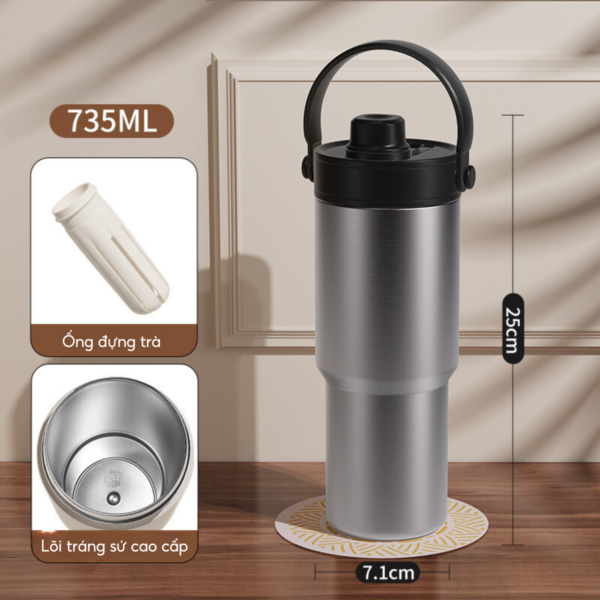 Ly giữ nhiệt khắc tên MITA Simple 735ml inox 316 lõi tráng sứ cao cấp - Image 7