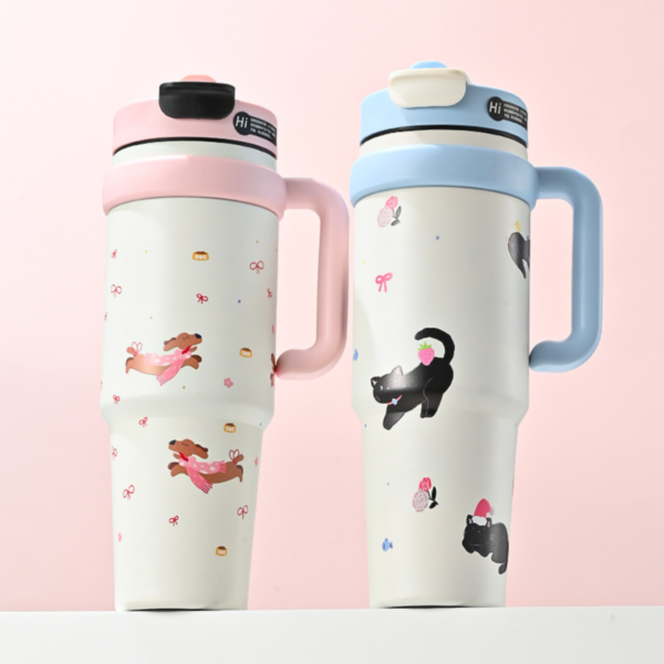 Ly giữ nhiệt MITA BingBa 1000ml, inox 316 có tay cầm, giữ nhiệt nóng lạnh kèm ống hút - Image 2