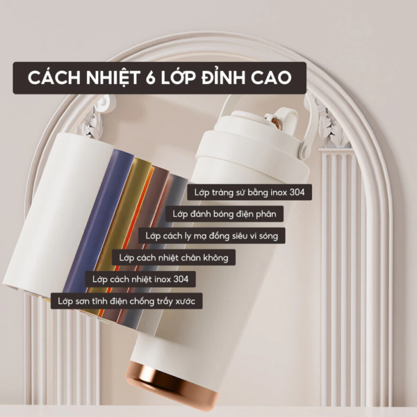 Ly giữ nhiệt khắc tên MITA Elegant 500ml- 750ml, inox 304 lõi tráng sứ cao cấp - Image 3