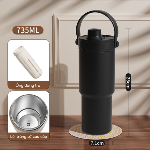 Ly giữ nhiệt khắc tên MITA Simple 735ml inox 316 lõi tráng sứ cao cấp - Image 8