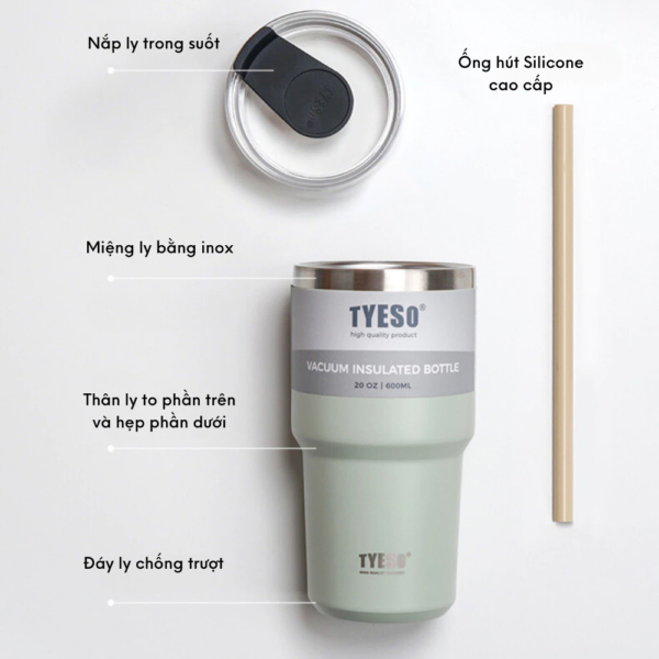 Ly giữ nhiệt khắc tên TYESO Lightly, Inox 304, giữ nóng lạnh từ 8-12H | TS-8727C - Image 7