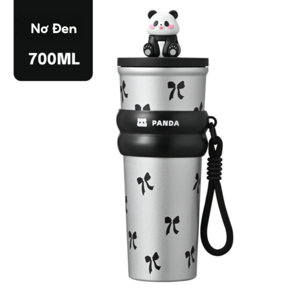 Ly giữ nhiệt MITA Panda 700ML, inox 304 có ống hút, ly giữ nhiệt nóng lạnh có quai xách - Image 5