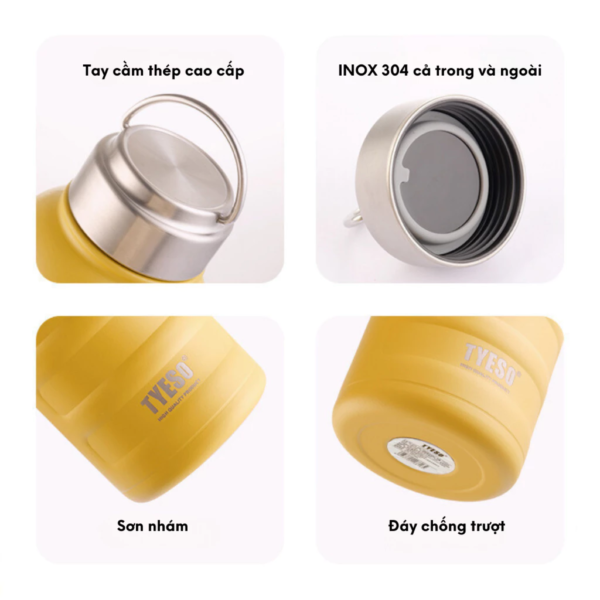 Bình giữ nhiệt khắc tên TYESO Larva, chất liệu inox 304, kiểu dáng thể thao - Image 9