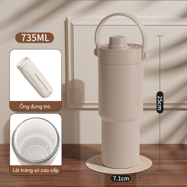 Ly giữ nhiệt khắc tên MITA Simple 735ml inox 316 lõi tráng sứ cao cấp - Image 9