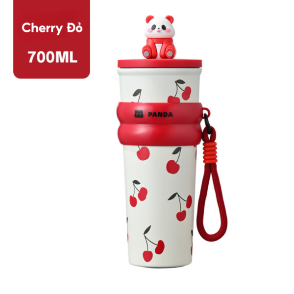 Ly giữ nhiệt MITA Panda 700ML, inox 304 có ống hút, ly giữ nhiệt nóng lạnh có quai xách - Image 7