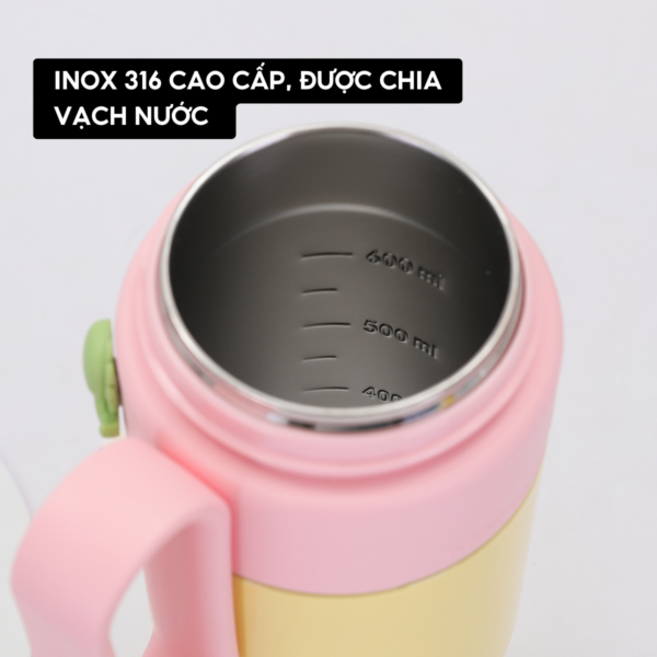 Ly giữ nhiệt khắc tên MITA GoodLuck 780ml có lõi lọc trà, cốc giữ nhiệt nóng lạnh inox 316 cao cấp - Image 7