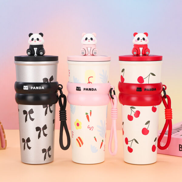 Ly giữ nhiệt MITA Panda 700ML, inox 304 có ống hút, ly giữ nhiệt nóng lạnh có quai xách - Image 9