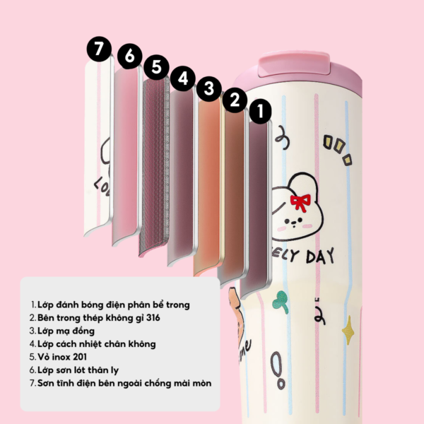 Ly giữ nhiệt MITA Mochi 900ml có quai xách, bình giữ nhiệt inox 316 cao cấp, trẻ trung - Image 5